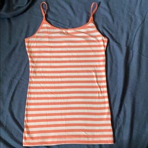 Basic coral/white striped cami